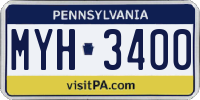 PA license plate MYH3400