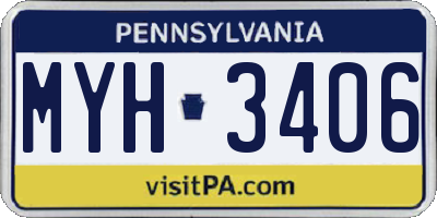 PA license plate MYH3406