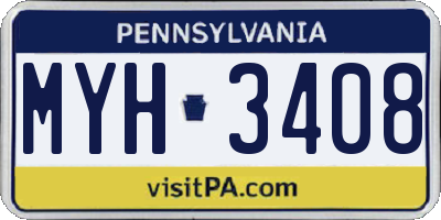 PA license plate MYH3408