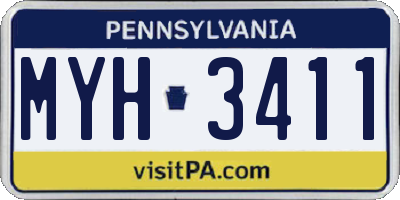 PA license plate MYH3411
