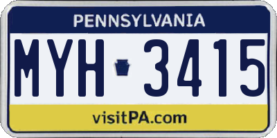 PA license plate MYH3415