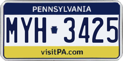 PA license plate MYH3425