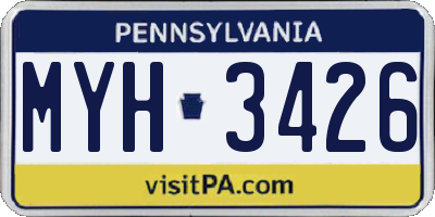 PA license plate MYH3426