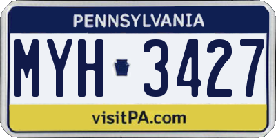 PA license plate MYH3427