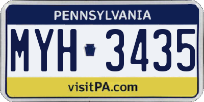 PA license plate MYH3435