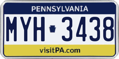 PA license plate MYH3438