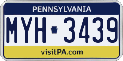 PA license plate MYH3439