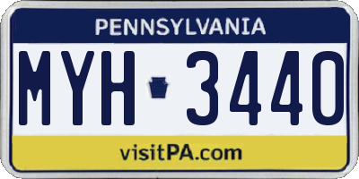 PA license plate MYH3440