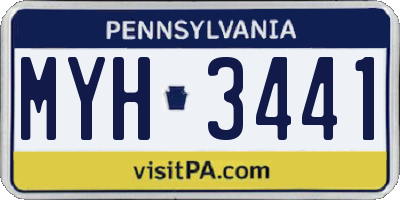 PA license plate MYH3441
