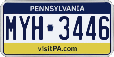 PA license plate MYH3446