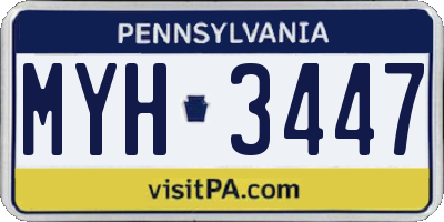 PA license plate MYH3447