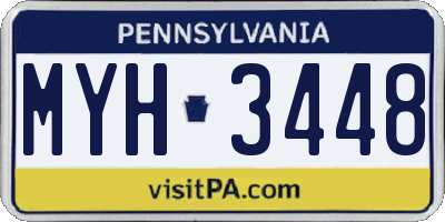 PA license plate MYH3448