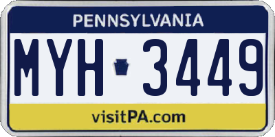 PA license plate MYH3449