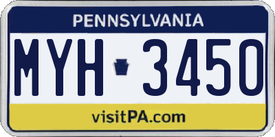 PA license plate MYH3450