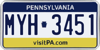 PA license plate MYH3451