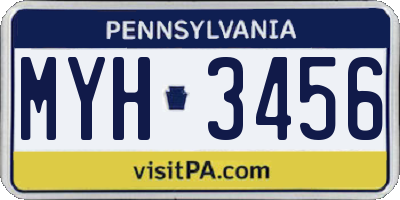 PA license plate MYH3456