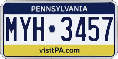 PA license plate MYH3457