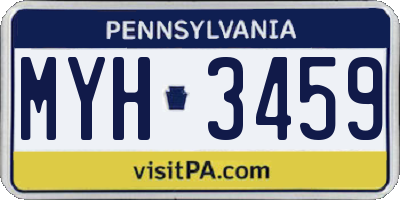 PA license plate MYH3459