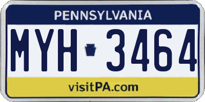 PA license plate MYH3464