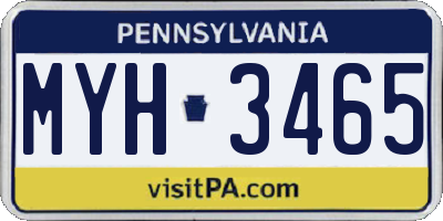 PA license plate MYH3465