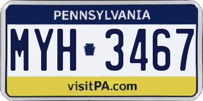 PA license plate MYH3467