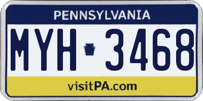 PA license plate MYH3468