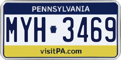PA license plate MYH3469