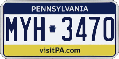 PA license plate MYH3470