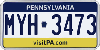 PA license plate MYH3473