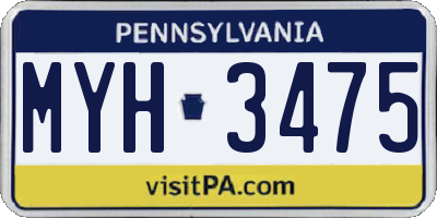 PA license plate MYH3475