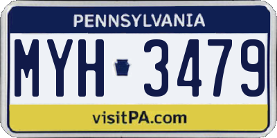 PA license plate MYH3479