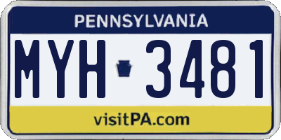 PA license plate MYH3481