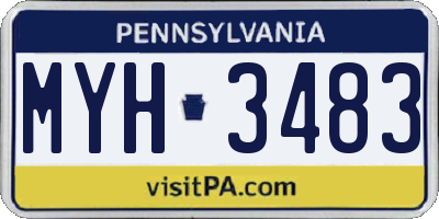 PA license plate MYH3483