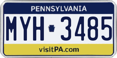 PA license plate MYH3485