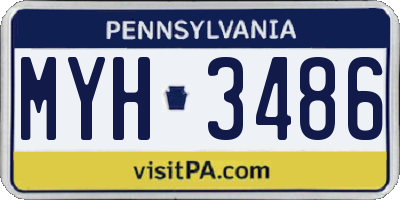 PA license plate MYH3486