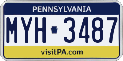 PA license plate MYH3487