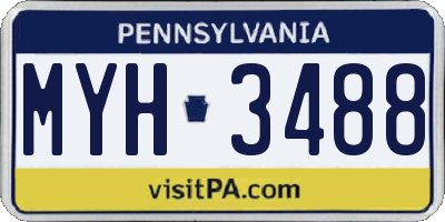 PA license plate MYH3488