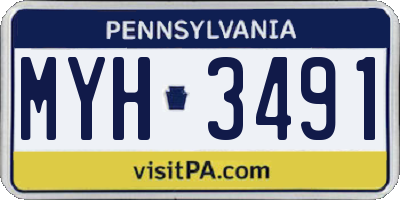 PA license plate MYH3491