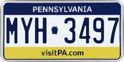 PA license plate MYH3497