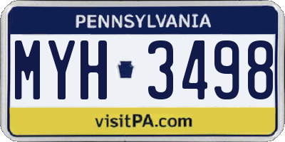 PA license plate MYH3498