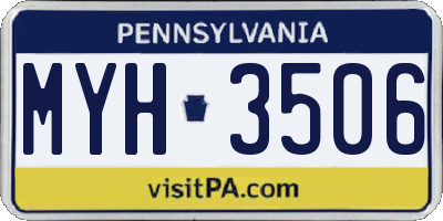 PA license plate MYH3506