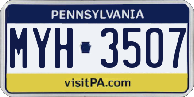 PA license plate MYH3507