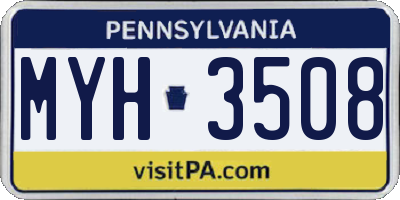 PA license plate MYH3508