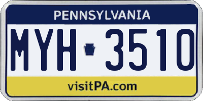 PA license plate MYH3510