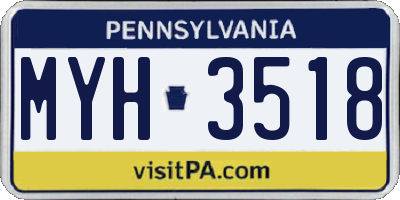 PA license plate MYH3518