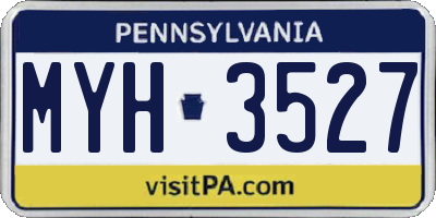 PA license plate MYH3527