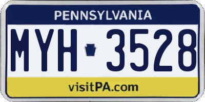 PA license plate MYH3528