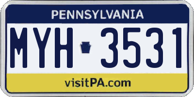 PA license plate MYH3531