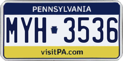 PA license plate MYH3536