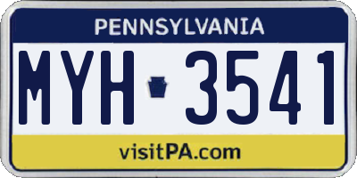 PA license plate MYH3541